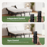 Marsail MS01-1 Split King Adjustable Bed Base with Massage, 4 Ports USB A&C Adjustable Bed Frame with Under-Bed Nightlight, 3 Minutes Assembly, Wireless Control Adjustable Bed with 4 Height Options Marsail