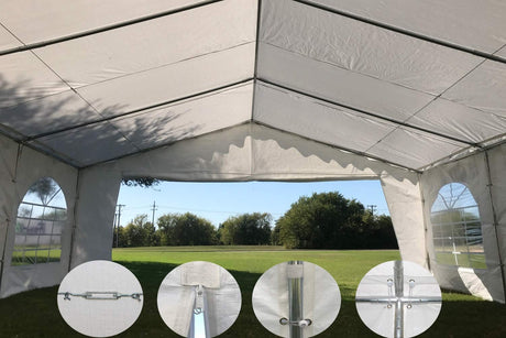 DELTA 20'x20' Budget PE Party Tent Heavy Duty Upgraded Galvanized Wedding Tent Canopy Big Tents Carport Outdoor Event DELTA