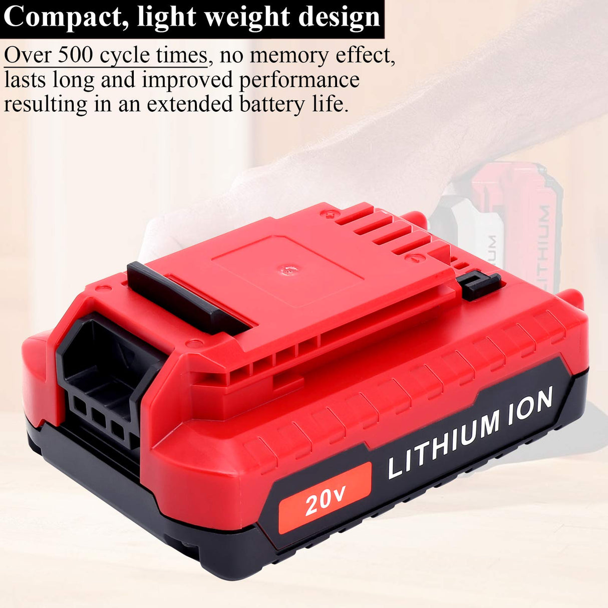 Lasica 2Pack Compatible with Porter Cable 3.0Ah 20V Battery, Replacement for Porter-Cable 20-Volt Battery PCC681L PCCK6118 PCCK647LB PCC685LP PCC682L PCC680L 20Volt MAX Cordless Tool Battery Packs Lasica