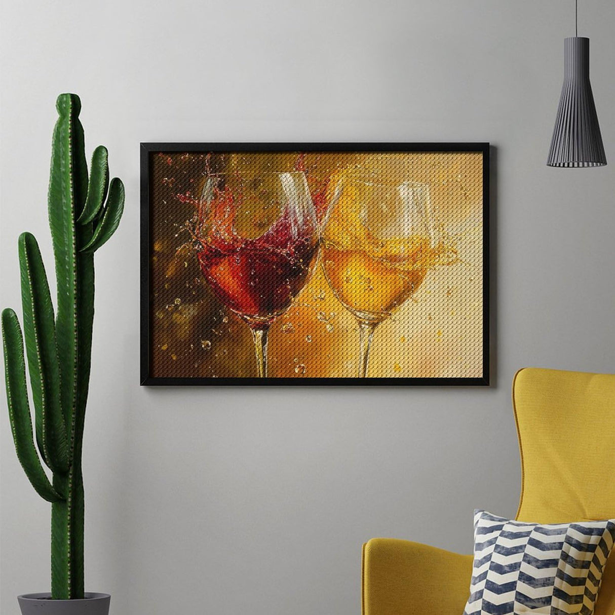 YDVZYWBL Wine Glasses Splash Diamond Art Painting Art Kits 5D DIY Diamond Art Kits Home Wall Decor 8"x12" YDVZYWBL