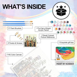 Yezavesu Framed Paint by Numbers Kit for Adults Beginner & Kids Ages 8-12, Book Paint by Numbers Without Easel, DIY Number Painting for Adults Flowers for Home Wall Decor Gift 10x 10 inch Yezavesu