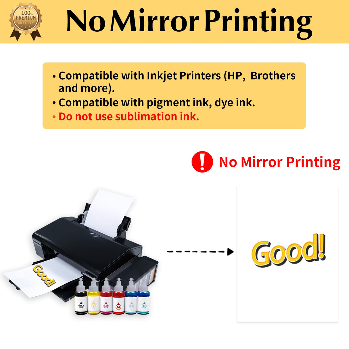 TransOurDream Tru-Iron on Heat Transfer Paper for Dark Fabric (20 Sheets, 8.5x11") T Shirt Transfers Paper for Inkjet Printer Printable Heat Transfer Vinyl for T-Shirts (TOD-7) TransOurDream