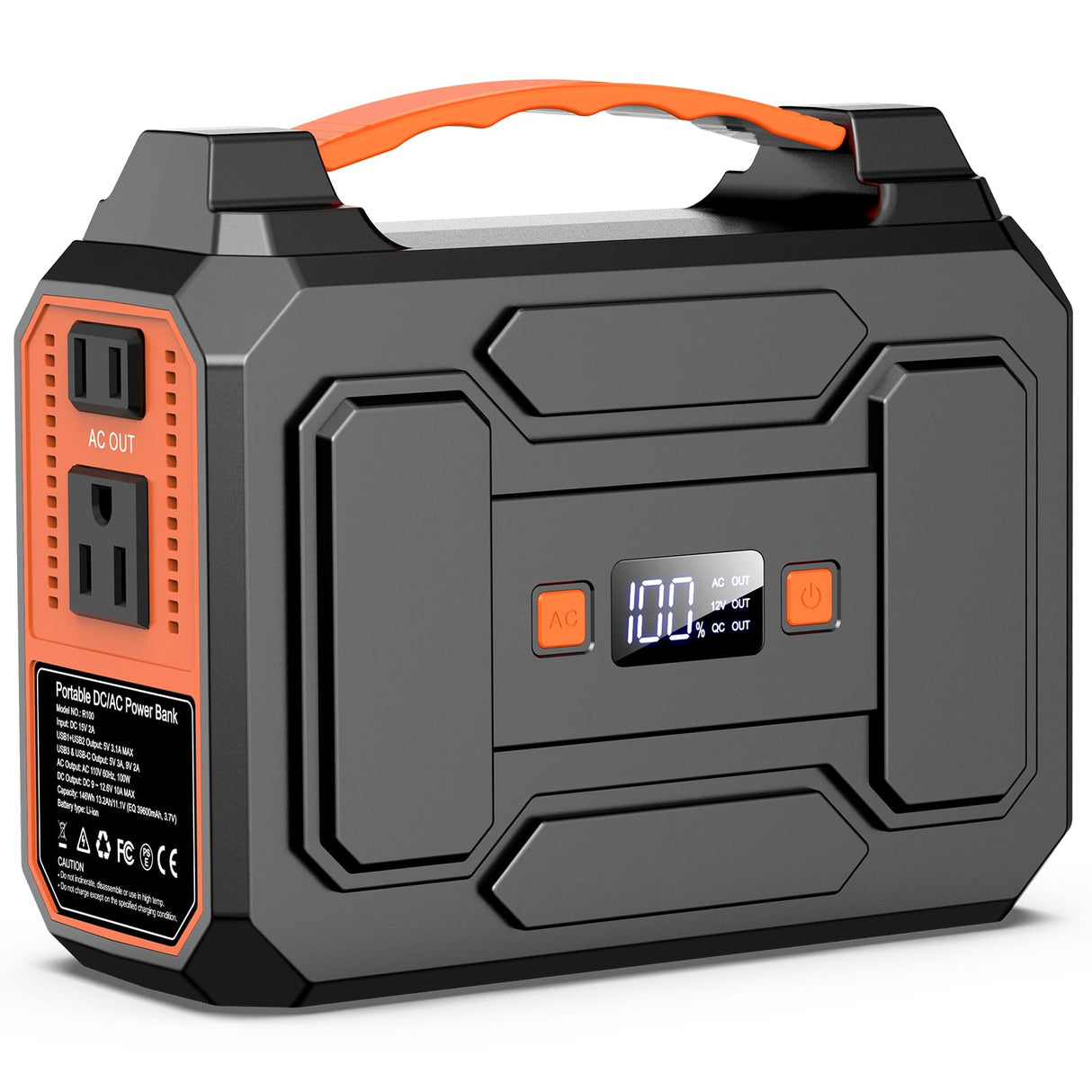 Apowking Portable Power Station Bank 200W Peak(100W Rated),146Wh Solar Powered Power Bank with 2 AC Outlet 110V,39600mAh Power Bank Lithium Battery Pack for Home Outdoor Camping Emergency Apowking