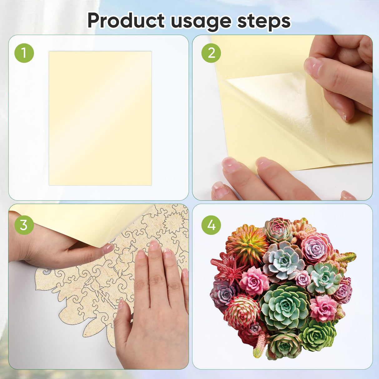 delobil Succulent Bouquet Wooden Puzzles for Adults, 200 Pieces Mandala Round Jigsaw Puzzles, Medium Size Unique Shaped Liberty Wood Puzzle Gift for Kids, Family Game 11.3'' x 10.5'' delobil