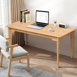 DOUSY 47" Bamboo Multipurpose Table, Simple Writing Computer Desk Home Office Table Dining Table for Living Room, Bedroom, Kitchen, Study, Makeup DOUSY