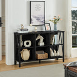 HOMISSUE 6 Cube Storage Organizer Shelf, Rustic Short Wide Bookshelf with Cube Storage, Industrial Low Cube Bookshelf with 3 Tier Shelf, Horizontal Bookcase for Living Room, Office, Black HOMISSUE