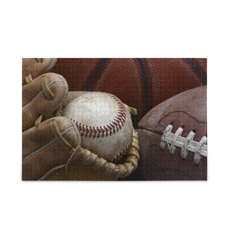 Large Jigsaw Puzzle 1000 Piece Vintage Baseball American Football Basketball Puzzle Toy DIY with Educational Intellectual Fun Family Game Puzzle Art for Adult Kids CanGbay