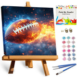 TOCARE Framed Paint by Numbers Kit for Adults Beginner & Kids Ages 8-12, American Football Paint by Number with Frame, Football Paint by Number Kits Canvas Framed (10x10 Inch, Without Easel) TOCARE