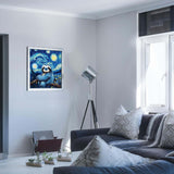 Sloth Sitting on a Tree Trunk Paint by Number Kits for Adults, Starry Night Scenery Paint by Number for Beginner, Funny Animal Acrylic Oil Painting for Gift Home Wall Decor(16×20inch, Unframe) ARNLRDYA