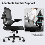 TRALT Office Chair - Ergonomic Desk Chair with Adjustable Lumbar Support, Mesh Computer Chair, Executive Chair for Home Office Comfortable Lumbar Support (Black) TRALT
