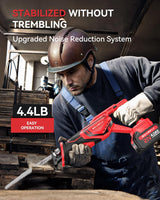 Reciprocating Saw Cordless - Upgraded Powerful Brushless Motor Cordless Saw, 3500 SPM, 21V with 2 x 4.0Ah Battery, 8 High-Performance Blades for Superior Cutting in Wood/Metal/PVC SOARFLY