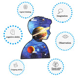 LELEMON 100 Pieces Jigsaw Puzzles for Kids Ages 4-8 Solar System Planets Educational Puzzles Boys Girls Children Learning Educational Puzzles Portable Box Pack Toy LELEMON
