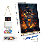 JOOZ Paint by Numbers Kit for Adults with Frame Tiger Paint by Number with Easel Animal Adult Paint by Number Kits on Canvas DIY Paint by Number for Adults for Gift Home Wall Decor 7.87x11.81 Inch JOOZ