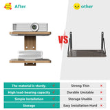 WALI Floating TV Shelf, Projector Shelf Holds Up to 22lbs, Wooden Projector Wall Mounted Shelves for DVD Players, Cable Boxes, Game Consoles, Living Room Decor Accessories (CS202N), 2 Shelves, Wood WALI