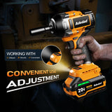 Adedad 1000N.m Cordless Impact Wrench 1/2 inch,20V 740ft-lbs High Torque Impact Gun with 2 x 4.0 AH Batteries,Sockets and Case,Brushless Power Impact Driver for Automotive and Heavy Duty Use Adedad