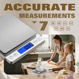 OGWAI Rechargeable Digital Food Scale with Gram and Ounce, Measuring Range 0.1g/3kg(6.6lb), Smart Kitchen Scale for Food, Baking, Cooking, Sourdough Bread, Weight Loss - Small Kitchen Gadget Product OGWAI