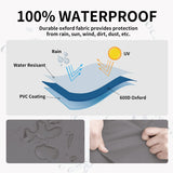 Easy-Going Outdoor Ottoman Cover, Waterproof Patio Ottoman Cover, Heavy Duty Outdoor Furniture Cover with Padded Handles (2 Pack-25"x25"x17", Gray/Dark Gray) Easy-Going