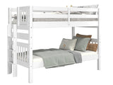 Bedz King Bunk Beds Twin over Twin Mission Style with End Ladder, White Bedz King