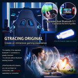 GTRACING Gaming Chair with Speakers Bluetooth Music Video Game Chair Audio Ergonomic Design Heavy Duty Office Computer Desk Chair（Blue） GTRACING