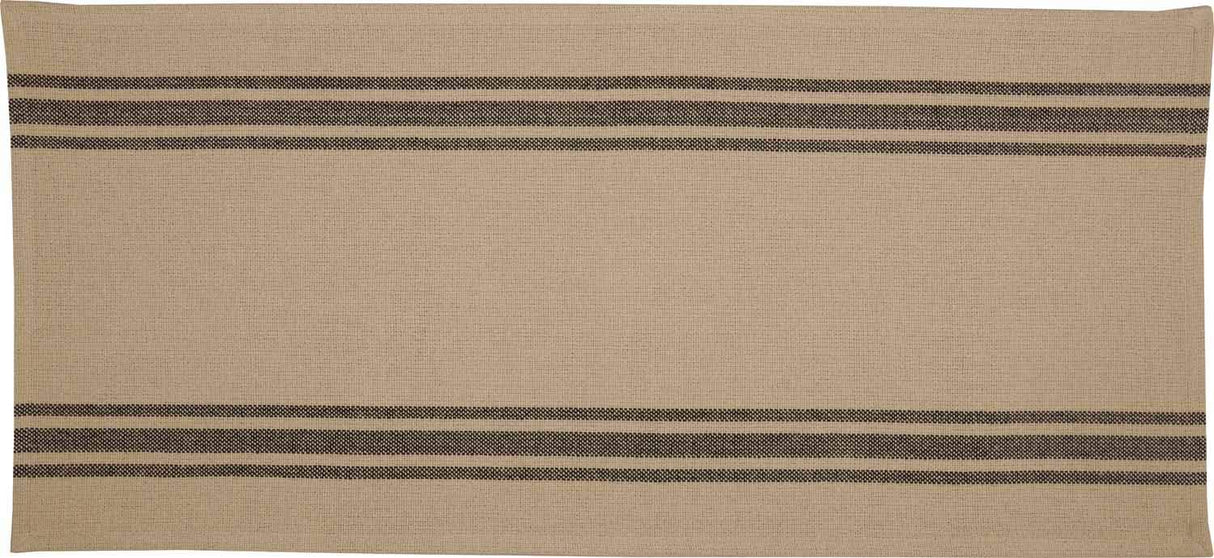 Mill House Stripe Black Table Runner, 36" Long, Farmhouse Primitive Grain Sack Stripe Fabric Table Topper, Beige & Black Piper Classics