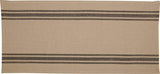 Mill House Stripe Black Table Runner, 36" Long, Farmhouse Primitive Grain Sack Stripe Fabric Table Topper, Beige & Black Piper Classics