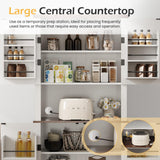 Apicizon 72" Kitchen Pantry Cabinet, Freestanding Kitchen Pantry Storage Cabinets with Barn Doors & Shelves, Utility Hutch Cabinet, Cupboard Organizer for Dining Room Living Room Bathroom Apicizon