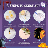 Aestalrcus Halloween Paint by Numbers Kit for Adults, Halloween Witch Paint by Numbers for Adults Beginner, Painting by Numbers Kits, Relaxation Home Wall Decoration and Gifts 16x20inch Aestalrcus