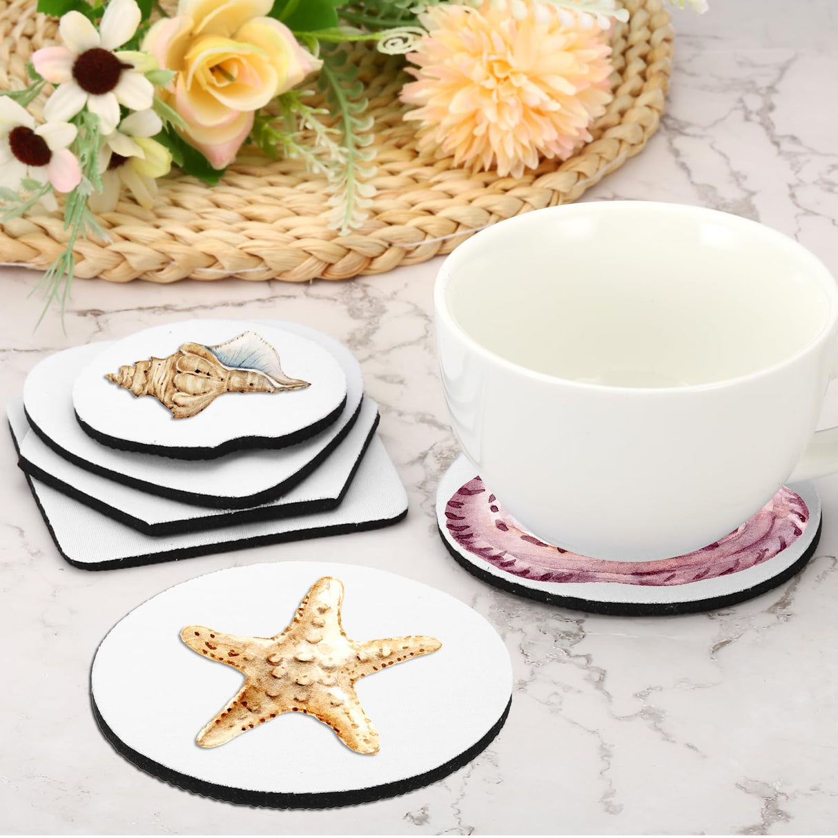 PATIKIL Sublimation Coaster Blanks, 10Pcs 3.54" Heart Blank Cup Coasters for Thermal Sublimation DIY Crafts, White PATIKIL