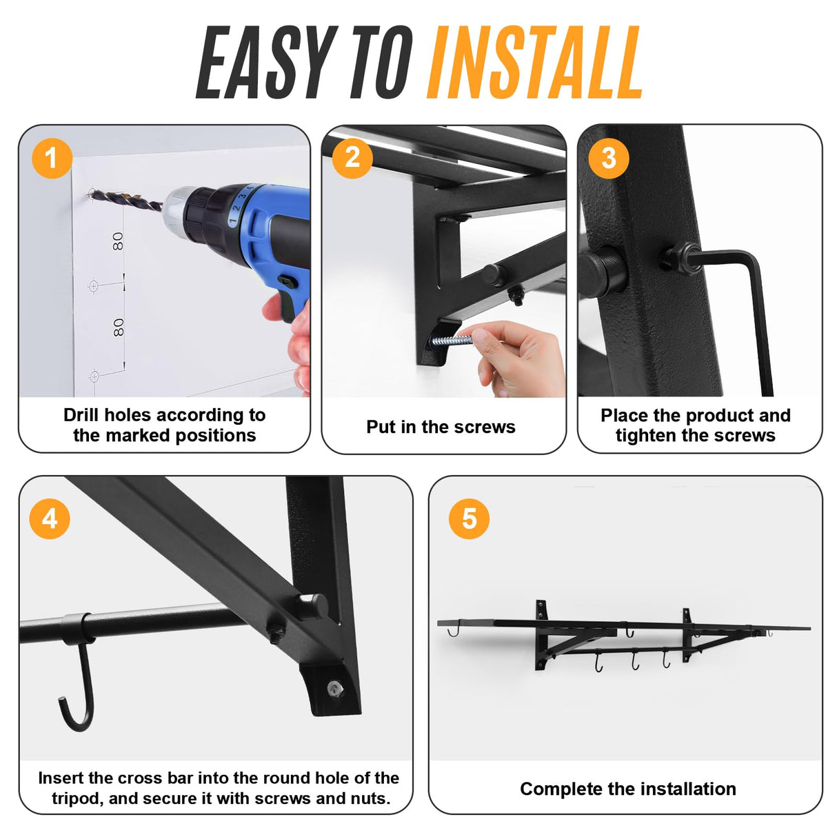 Leekimid 2-Pack 1X4 FT Garage Shelving Wall Mounted Holds Up to 800 Lbs Heavy Duty Wall Shelf, Black Metal Floating Adjustable Wall System Shelves for Garage Storage, Shed Leekimid