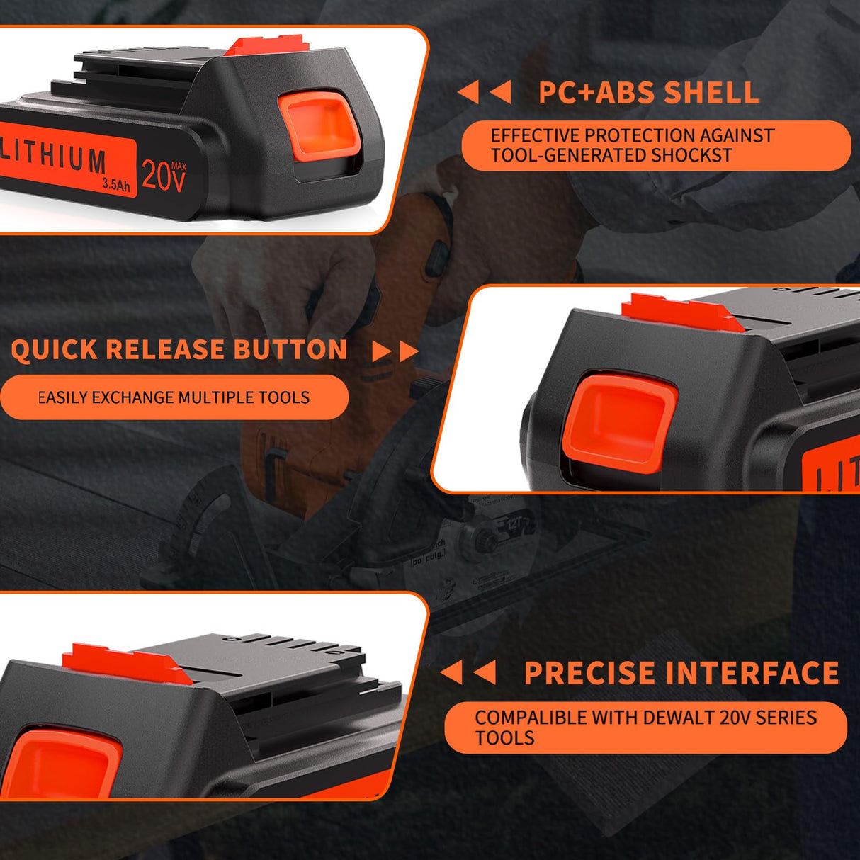 NEPOWILL 20V 3.5Ah Replacement Battery for Black and Decker 20v Lithium Battery LBXR20 LB20 LBX20 LBX2020 LST220, Compatible with Black & Decker 20V Battery for 20V Power+ Tools LCS1020 LDX20C NEPOWILL