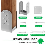 Andorm 6 Pack 4 x 4 Post Anchor Base, Adjustable Stainless Steel 4x4 Post Bracket for Concrete Wood Deck (Inner Size 3.5x3.5) with Screws and Nuts Andorm