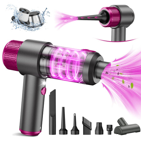 EYYA Handheld Car Vacuum Cleaner Cordless, 15000PA High Power Car Vacuum Cleaner & Air Duster, 4-in-1 Portable Mini Car Vacuum Cleaner with LED Light, Hand Held Vacuum Cleaner for Car Home Office EYYA