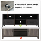 SAINTCY TV Stand for TVs up to 80", Large Television Stands with Drawers for Living Room, Farmhouse Entertainment Center with Storage and Shelves, TV Console Cabinet Furniture for Bedroom (Black) SAINTCY