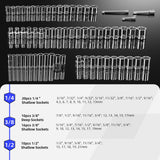 Prostormer Mechanic Tool Set, 240-Pieces Universal Household Auto Repair Tool Kit with Heavy Duty Aluminium Tool Box Prostormer