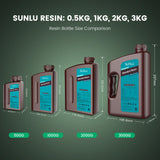 SUNLU 3D Printer Resin 3kg, Fast Curing Standard 3D Resin for Most Resin 3D Printers, 395 to 405nm UV Curing 3D Printing Liquid Photopolymer Resin, Low Shrinkage and High Precision, 3000g, Grey SUNLU