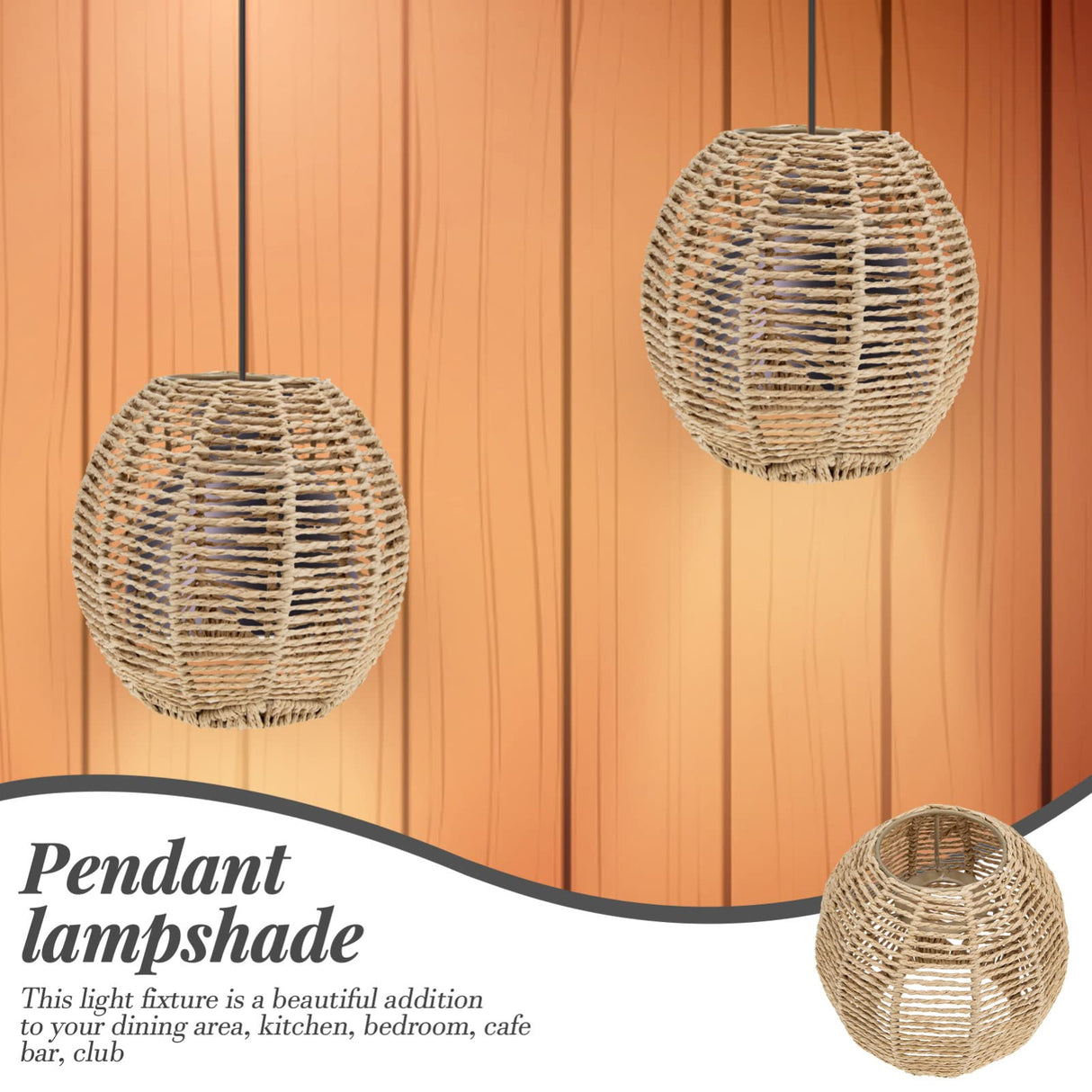 4Pcs Rattan Lamp Shade, Woven Pendant Lamp Shade, Wicker Drum Lamp Shade, Small Woven Lampshade for Floor Lamps, Pendant Light, Chandelier, Desk lamp, Wall Sconces Light Fixture Replacement STOBAZA