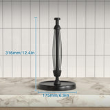 Paper Towel Holder Countertop, One-Handed Tear, Stainless Steel, Weighted Base, Black, Paper Towel Roll Holder Stand with Ratchet Mechanism for Kitchen Bathroom Farmhouse Essentials Decor Accessories Swaitee