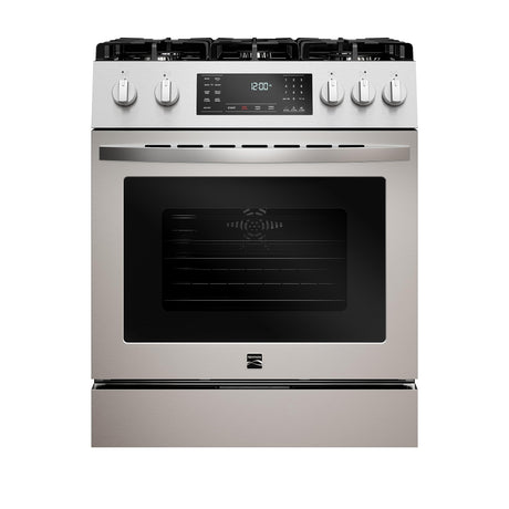 Kenmore Front Control Gas Range Oven with 5 Cooktop Burners, True Convection, Steam and Self Clean, Freestanding Stainless Steel Stove and Oven, 4.8 cu. ft. Capacity Kenmore