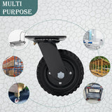 Lygoeege Swivel Heavy Duty Caster Wheel, 6 Inch*2, 800lb Capacity, Black Rim, Solid Rubber, Cast Iron,Outdoor, Flat Free for Carts, Dolly, Workbench,Trolley,DIY Tools Lygoeege