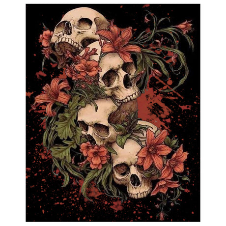 Skull Paint by Numbers Kit for Adults, Skull Paint by Numbers Kit for Adults Beginner, Skeleton Paint by Number Kits for Gift Home Decor 16''W x 20''L hkejoi