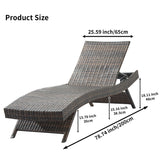 Asifom 79'' Long Reclining Chaise Lounge Set (Set of 2), Outdoor Wicker Reclining Lounge Chair Patio Rattan Double Chaise Lounge Lawn Sunbathing Chairs Beach Pool Backrest Recliners (Set of 2) Asifom