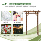 Outsunny 79in Wooden Garden Arbor Arch Trellis with Classic Countryside Style, Pergola Style Roof for Climbing Vines for Ceremony Party Weddings Outsunny