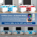 HOMMPA LED Lift Top Coffee Table and TV Stand Set of 2,Modern LED Entertainment Center with Power Outlets for up to 65" TV, Coffee Table with Hidden Compartment & 1 Open Shelve & 1 Drawers White HOMMPA