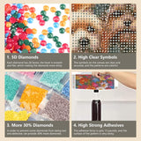 FHBUBPUP Diamond Painting Kits for Adults, Dog Diamond Art Kits for Beginners, 5D DIY Full Drill Round Gem Art, Paint with Diamond Beads Craft Home Wall Decor 12x12 inch FHBUBPUP