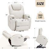 Esright Power Lift Recliner Chair for Elderly, Electric Lift Chair Sofa with Side Pockets, USB & Type-C Ports, Cup Holders, Beige, Fabric Esright