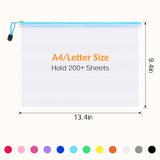 Sooez 24 Pack Mesh Zipper Pouch with Sticky Labels, A4 Mesh Bags for Board Game Puzzles Organization Storage, Durable Letter Size File Folders Organizer for Teacher School Classroom Office Supplies Sooez