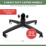 Rolling Christmas Tree Stand for up to 9 Foot Artificial Trees - Heavy-Duty Xmas Tree Stand Base with Casters and Adjustable Base - Compatible with Most Upright Tree Bags – Up to 120 lbs. HOLDN’ STORAGE