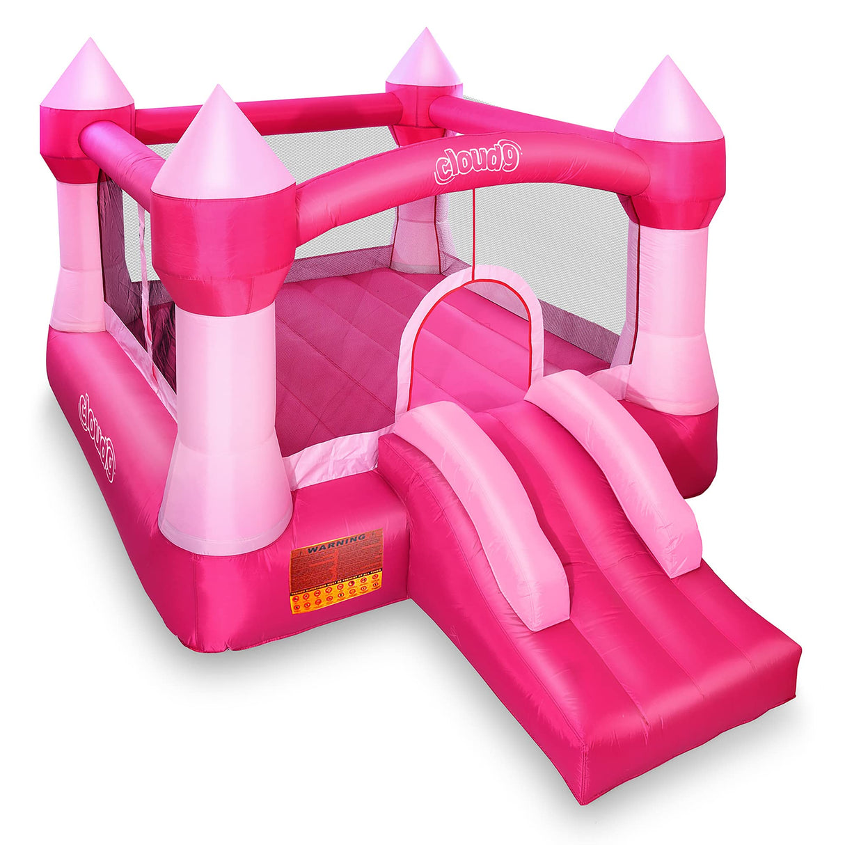Cloud 9 Princess Bounce House with Blower, Pink Castle Inflatable Bouncer for Kids, Includes Stakes and Repair Patches Cloud 9