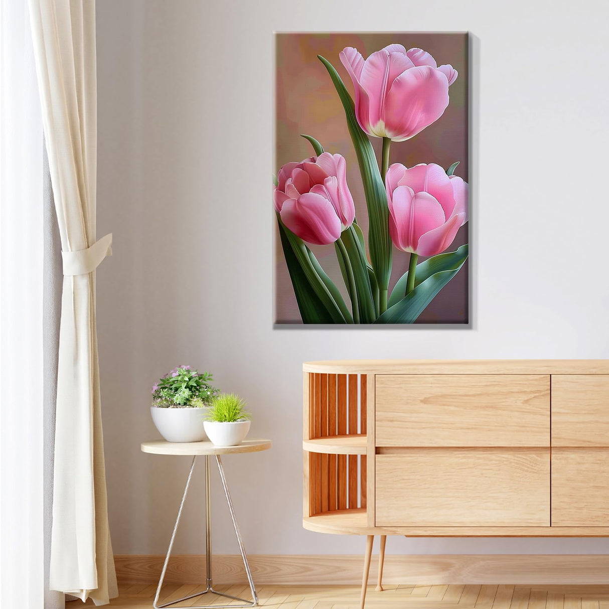 JOOZ Paint by Numbers Kit for Adults Flowers Paint by Numbers Kit with Frame DIY Tulip Paint by Number with Easel Floral Adult Paint by Number Kits Canvas for Gift Home Wall Decor 7.87x11.81 Inch JOOZ