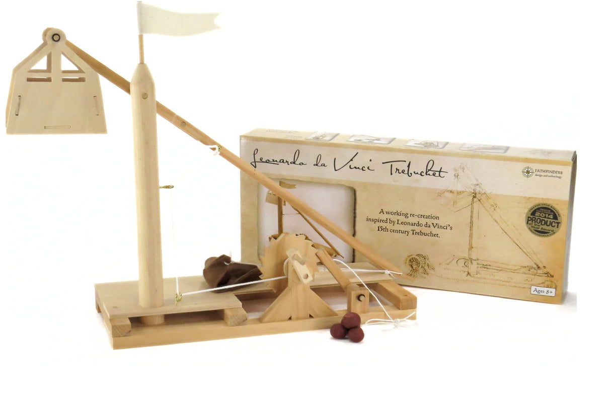 Pathfinders Stem Kits- Leonardo Da Vinci Trebuchet kit- Stem Toy Catapult kit dyi Wooden Building Toy Engineering kit- 3D Puzzle DIY- Physics Toy Science Kits for Kids Age 12-14 Pathfinders